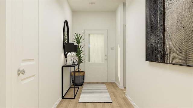 corridor featuring light hardwood / wood-style floors