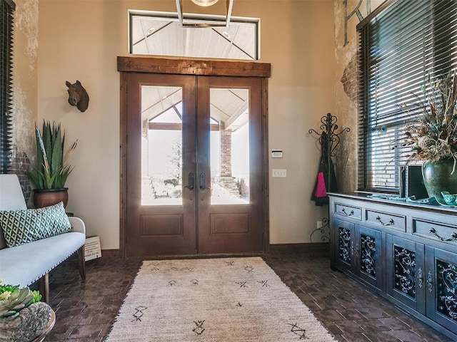 entrance foyer with french doors