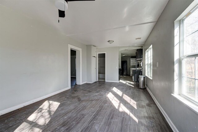 1801 E Madison St, Oklahoma City, OK 73111 - interior space featuring ceiling fan and dark hardwood / wood-style flooring