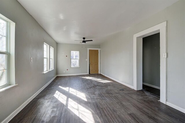 1801 E Madison St, Oklahoma City, OK 73111 - unfurnished room featuring dark hardwood / wood-style floors and ceiling fan