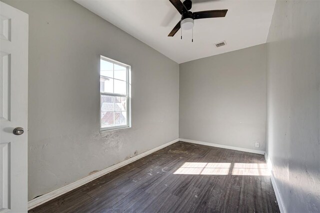 1801 E Madison St, Oklahoma City, OK 73111 - spare room featuring dark hardwood / wood-style flooring and ceiling fan