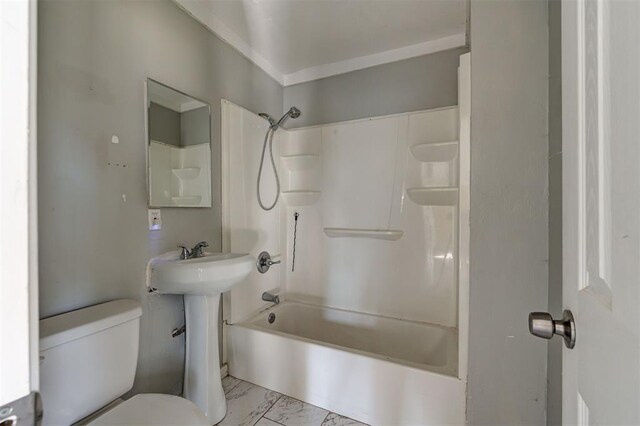 1801 E Madison St, Oklahoma City, OK 73111 - bathroom featuring toilet and shower / tub combination
