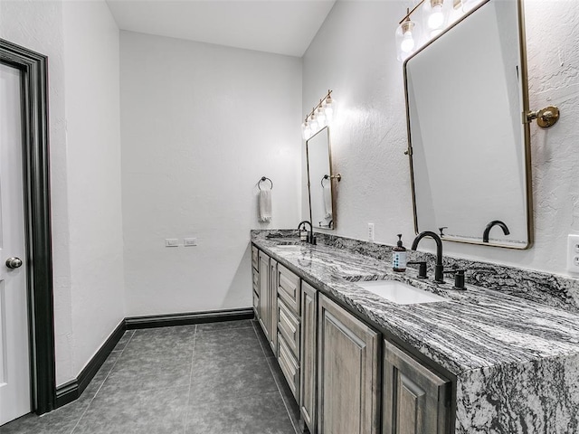 bathroom featuring vanity and tile patterned flooring