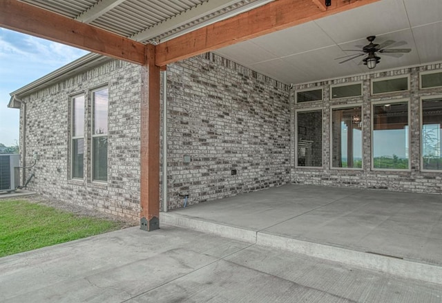 view of patio / terrace featuring cooling unit and ceiling fan