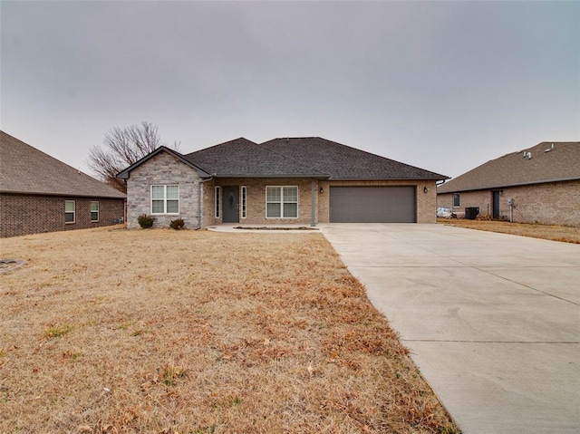 ranch-style home with a garage