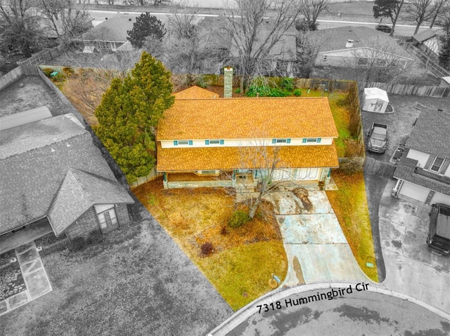 7318 Hummingbird Cir, Oklahoma City, OK 73162 - aerial view of residential area
