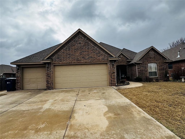 single story home featuring a garage