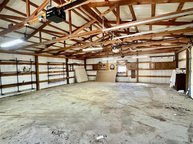 garage featuring a garage door opener