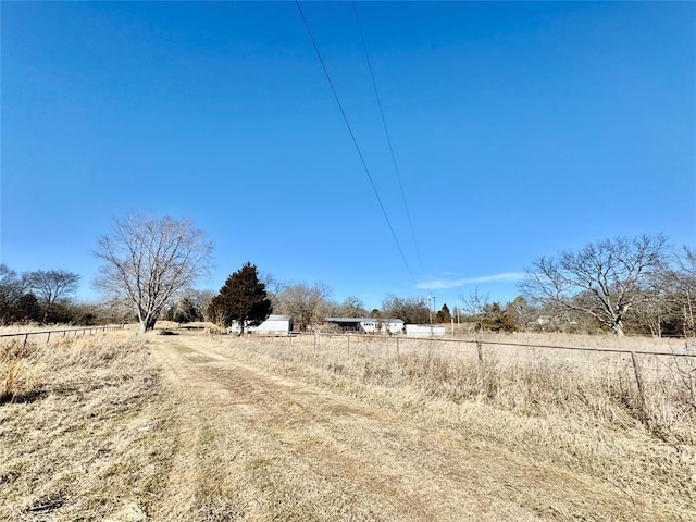 view of road featuring a rural view