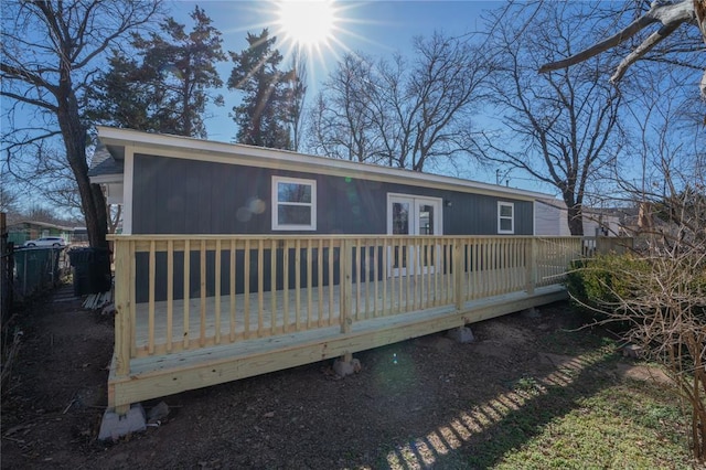 rear view of house with a deck