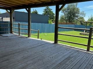 deck with a yard