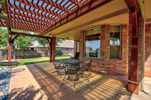 view of patio with a pergola