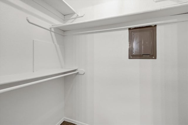 walk in closet with electric panel