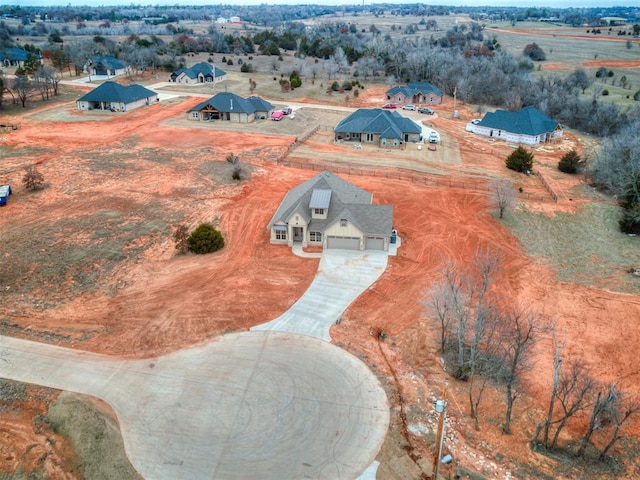 aerial view with a rural view