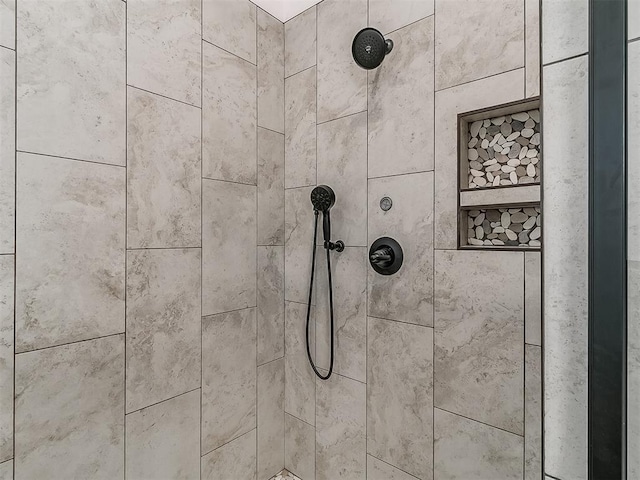 details with tiled shower