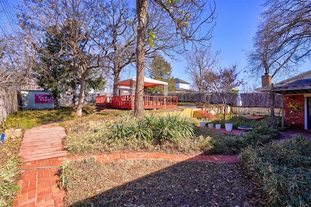 view of yard with a gazebo