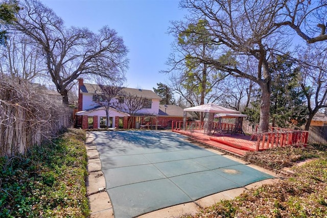 exterior space featuring a gazebo