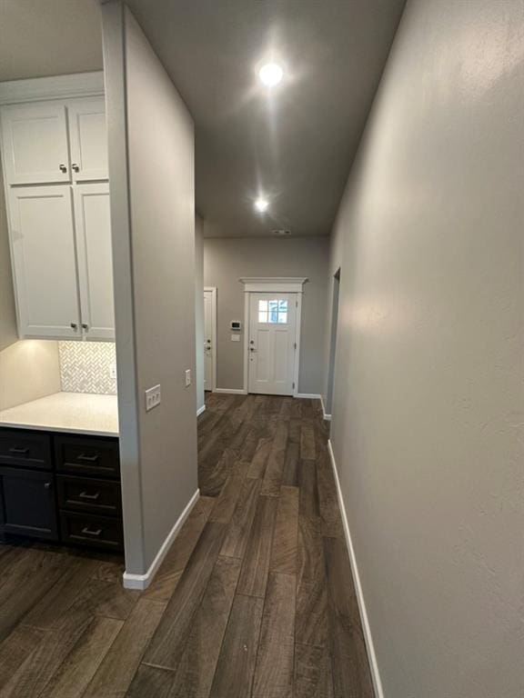 hall featuring dark hardwood / wood-style flooring