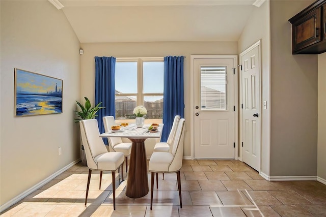 dining room with light tile patterned floors