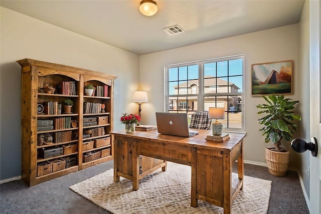 view of carpeted office