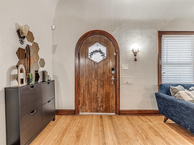 entrance foyer featuring light hardwood / wood-style flooring