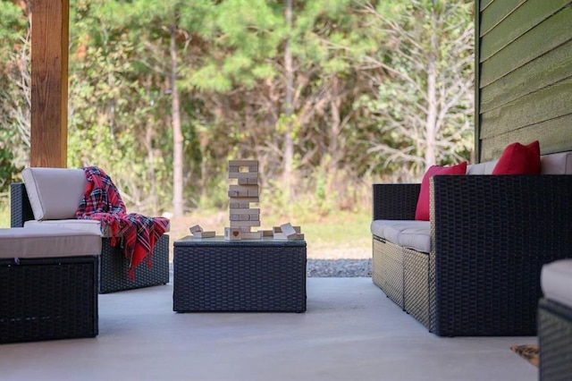 view of patio featuring an outdoor living space