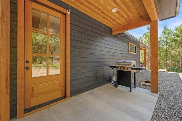 exterior space with a grill