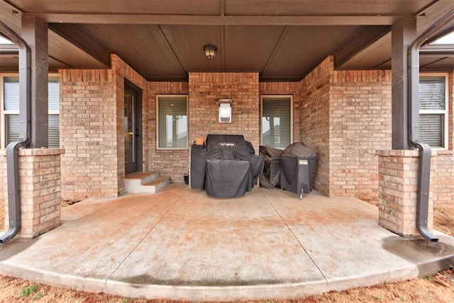 view of patio featuring grilling area