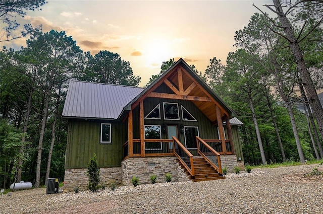 view of front of house with central AC unit