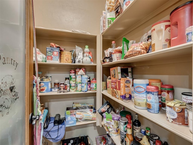 view of pantry