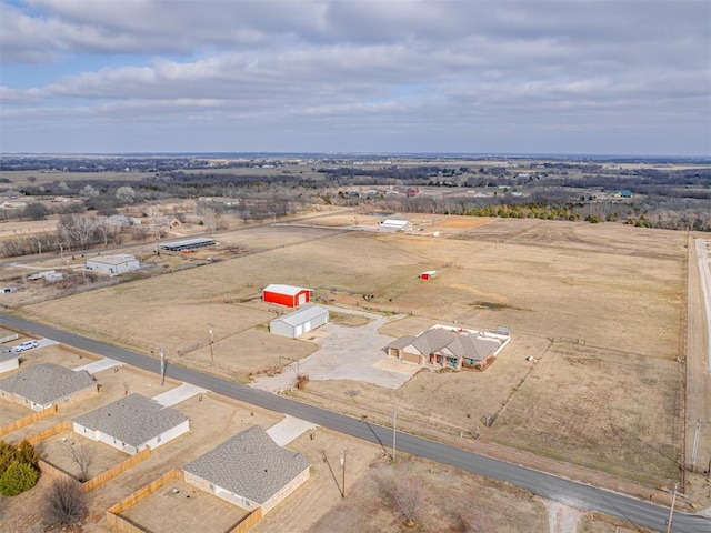 bird's eye view with a rural view