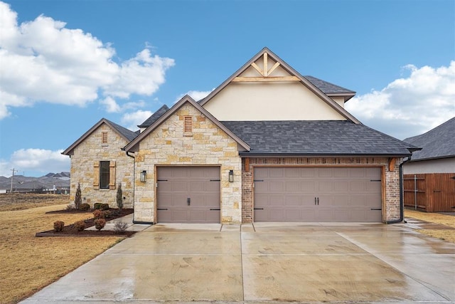 view of front of home with a garage