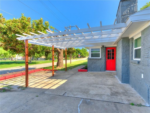 view of patio / terrace with a pergola