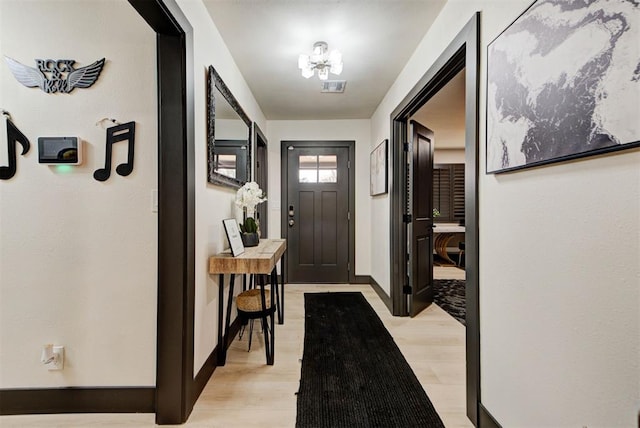 entryway featuring light wood-type flooring