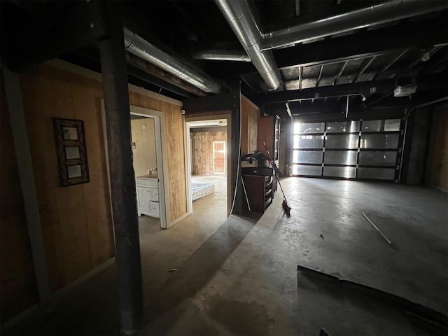 garage featuring sink