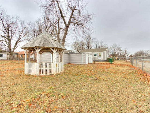 view of yard with a gazebo