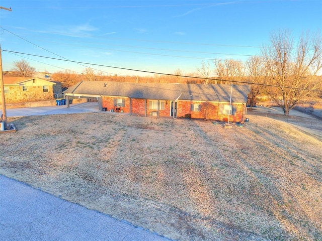 view of single story home