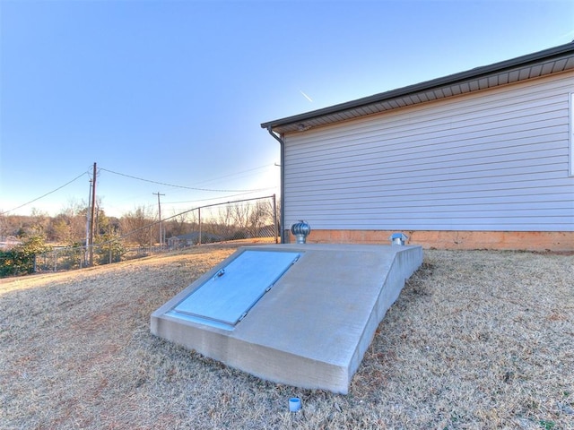 view of storm shelter