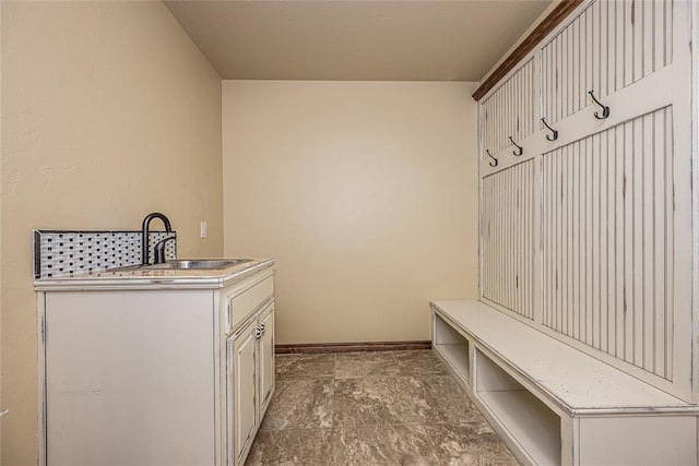 mudroom featuring sink