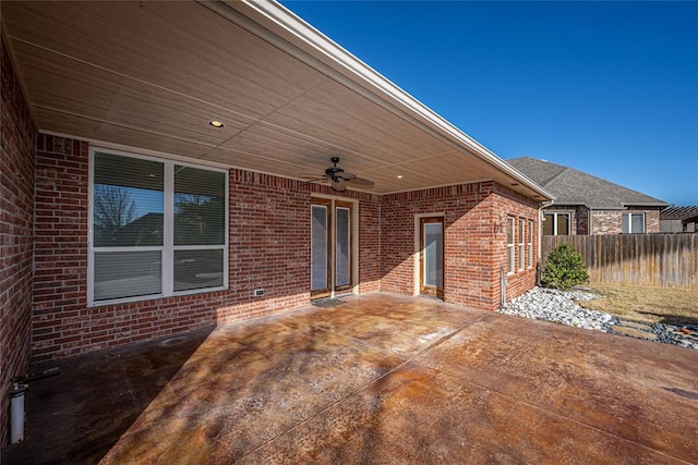 view of patio with ceiling fan