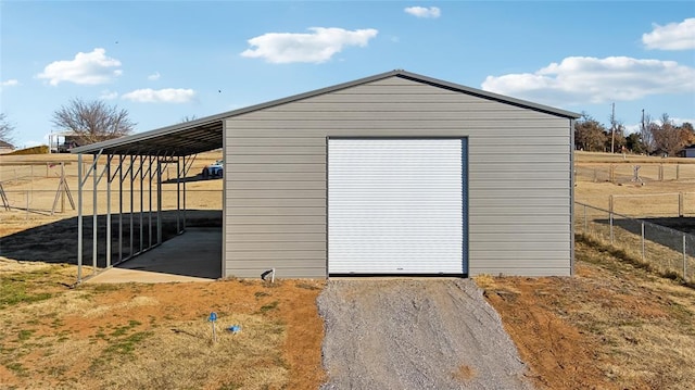 view of outdoor structure featuring a garage