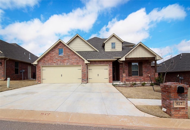 craftsman-style house featuring a garage