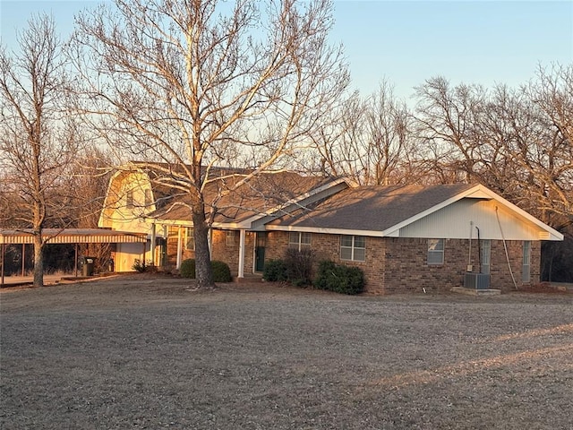 view of front of property with cooling unit