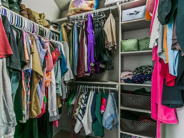 view of walk in closet