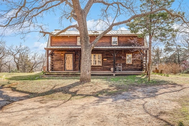 view of log home