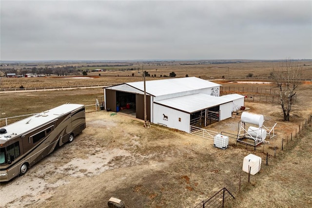 drone / aerial view with a rural view