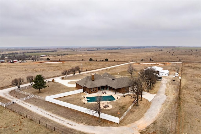 aerial view with a rural view