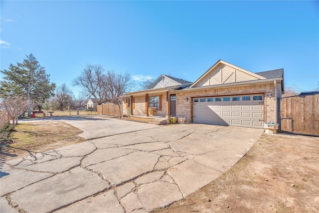 view of front of property featuring a garage