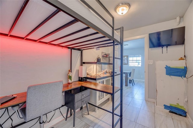 interior space featuring light tile patterned floors