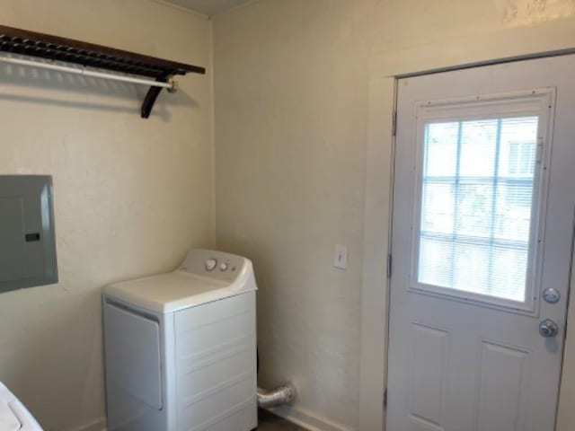 laundry room with washer / dryer and electric panel